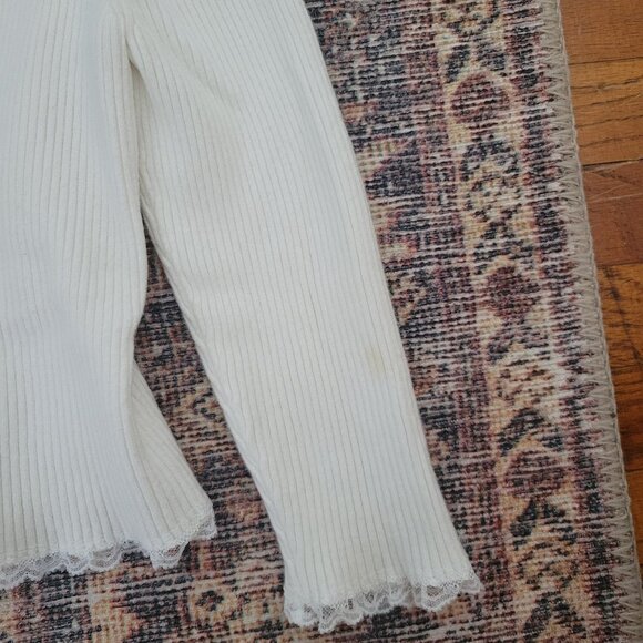 For Love & Lemons White Ribbed Button-Up Cardigan sz Medium - Picture 6 of 9